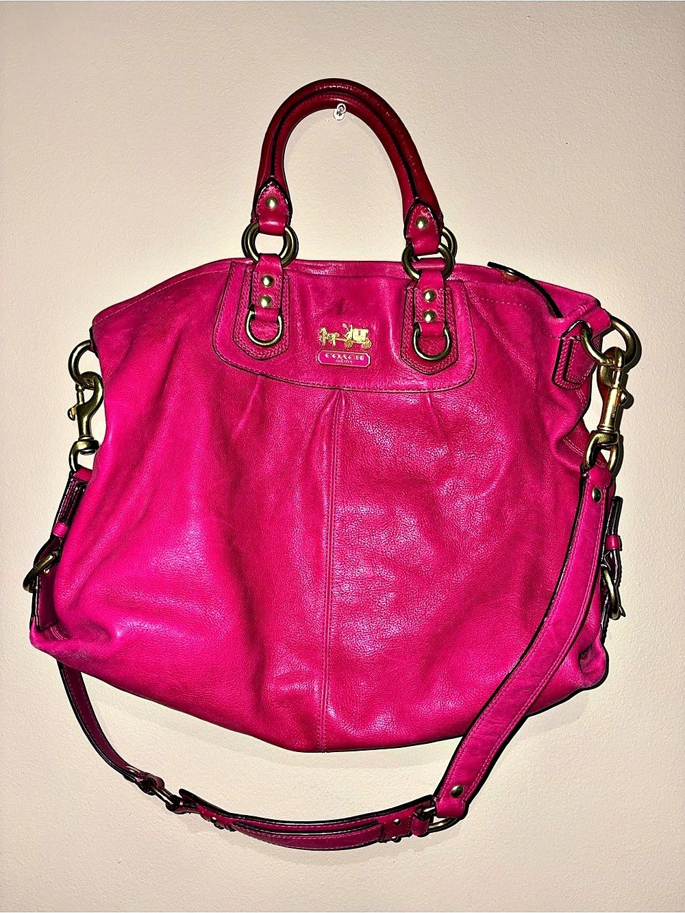 Coach Pink Leather Shoulder Bag